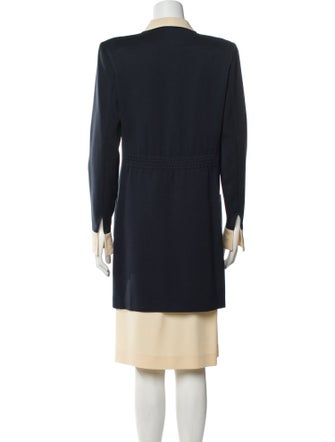 Valentino Wool Colorblock Pattern Skirt Suit