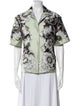 Valentino Printed Short Sleeve Button-Up Top