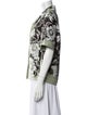 Valentino Printed Short Sleeve Button-Up Top