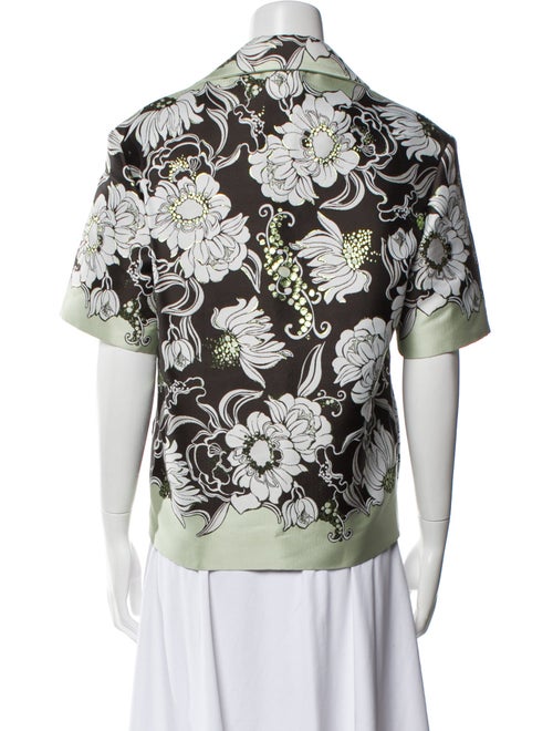 Valentino Printed Short Sleeve Button-Up Top