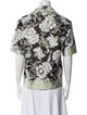 Valentino Printed Short Sleeve Button-Up Top