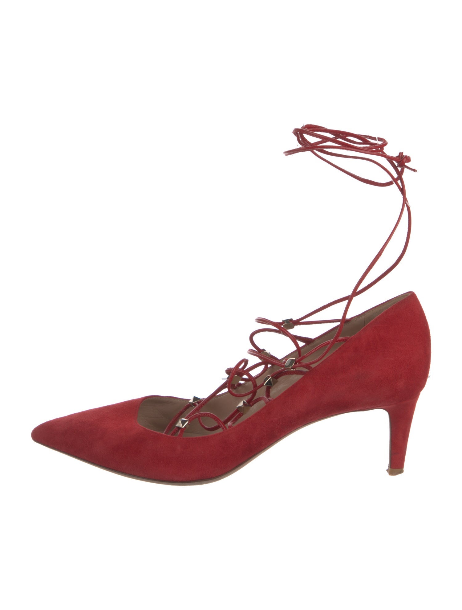 Valentino Rockstud Accents Suede Pumps