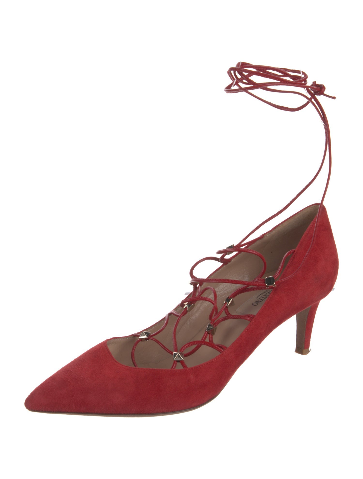 Valentino Rockstud Accents Suede Pumps