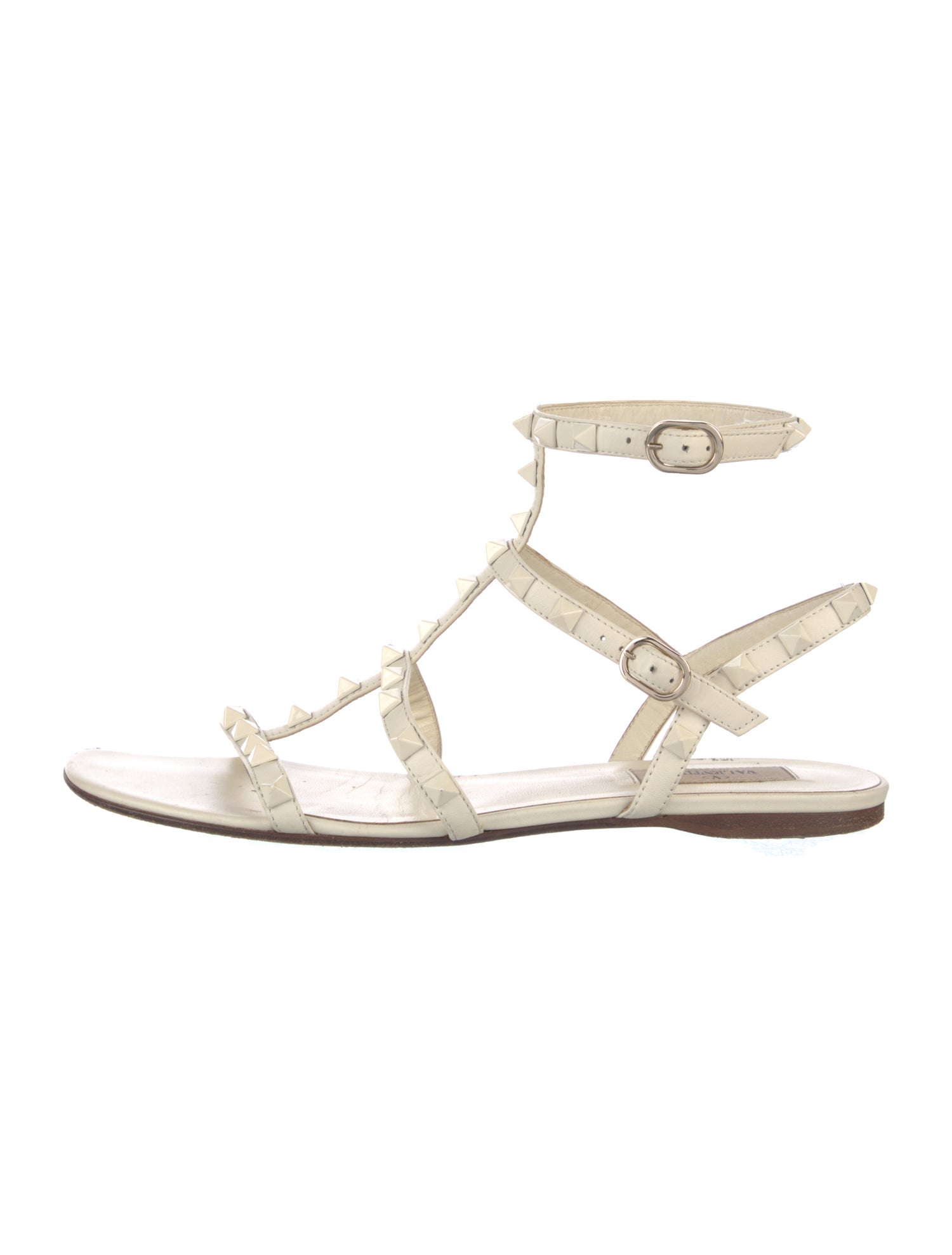 Valentino Rockstud Accents Leather Gladiator Sandals