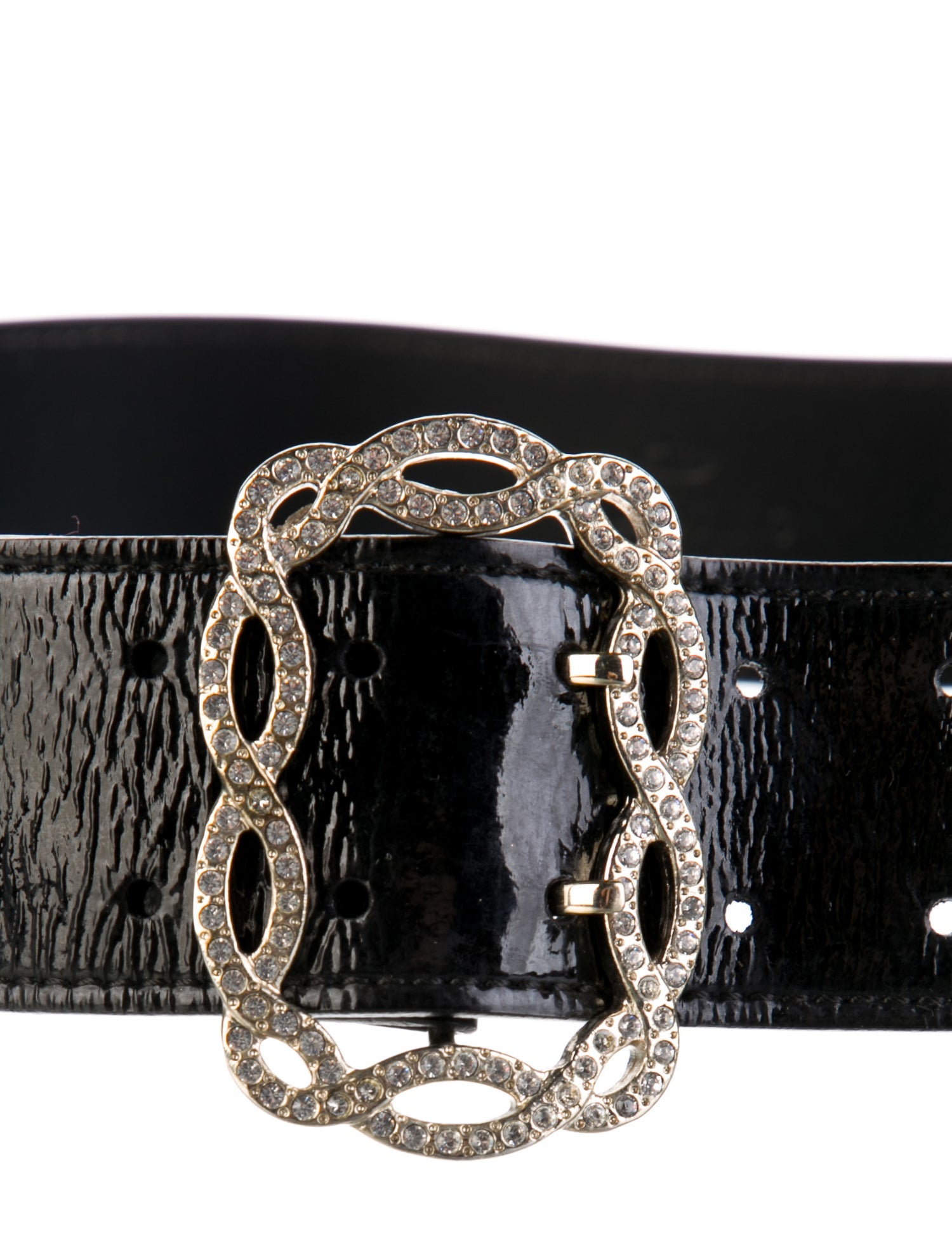 Valentino Patent Leather Crystal Embellishments Waist Belt