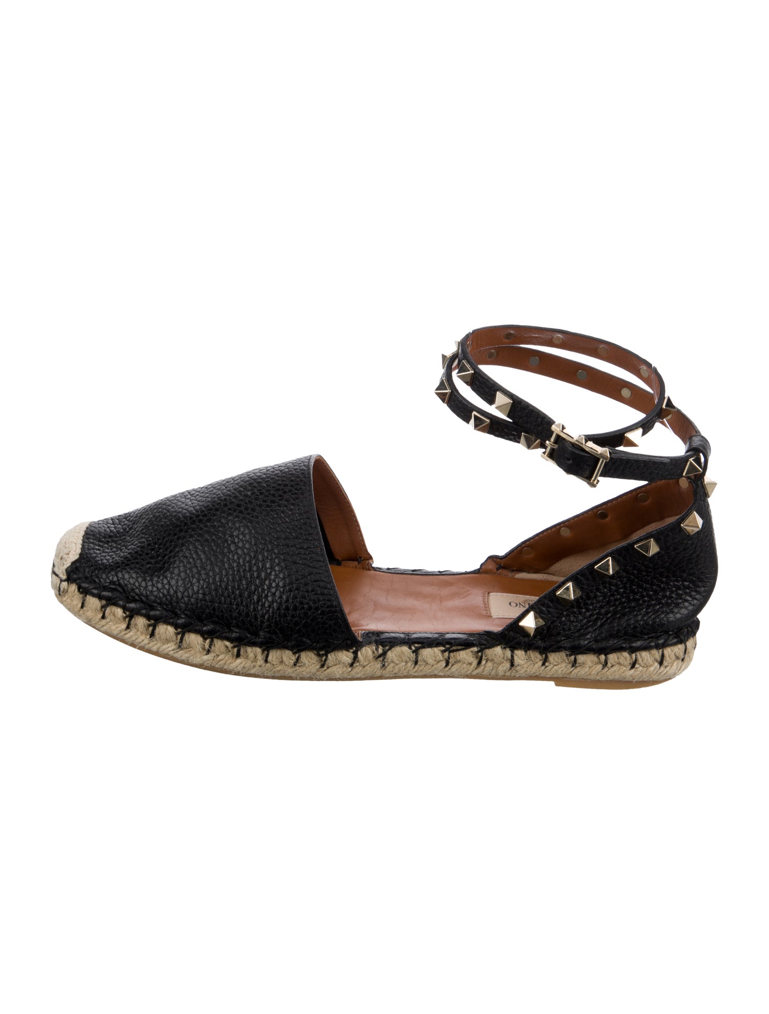 Valentino Rockstud Accents Leather Espadrilles