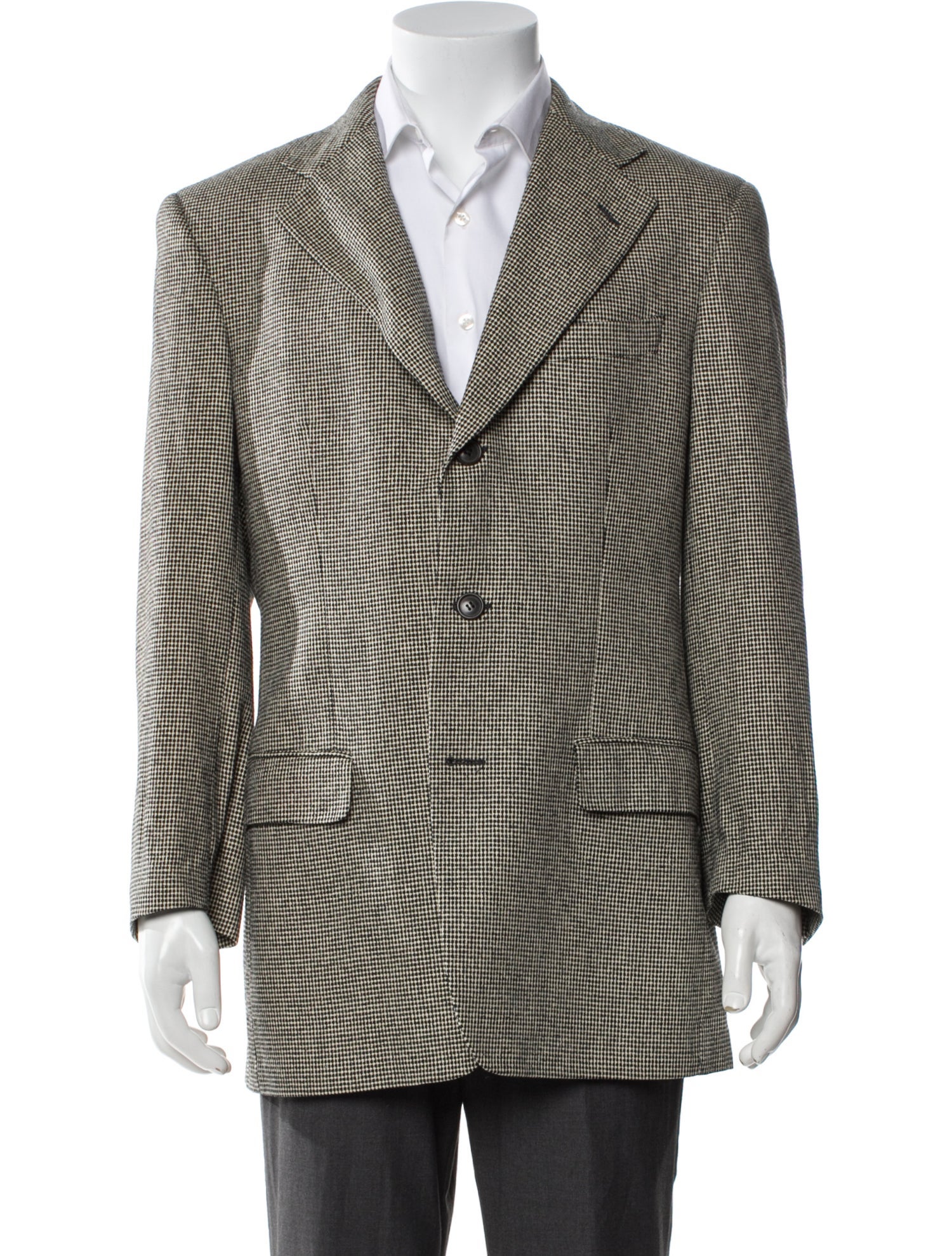 Valentino Silk Plaid Print Blazer