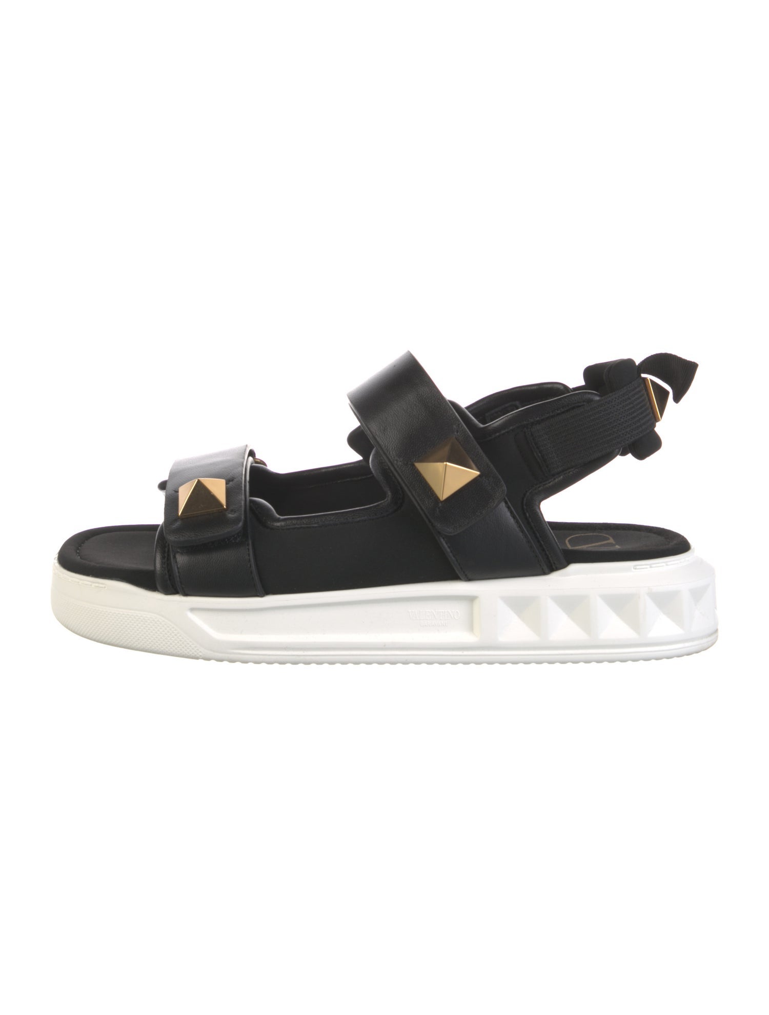 Valentino Rockstud Accents Leather Slingback Sandals