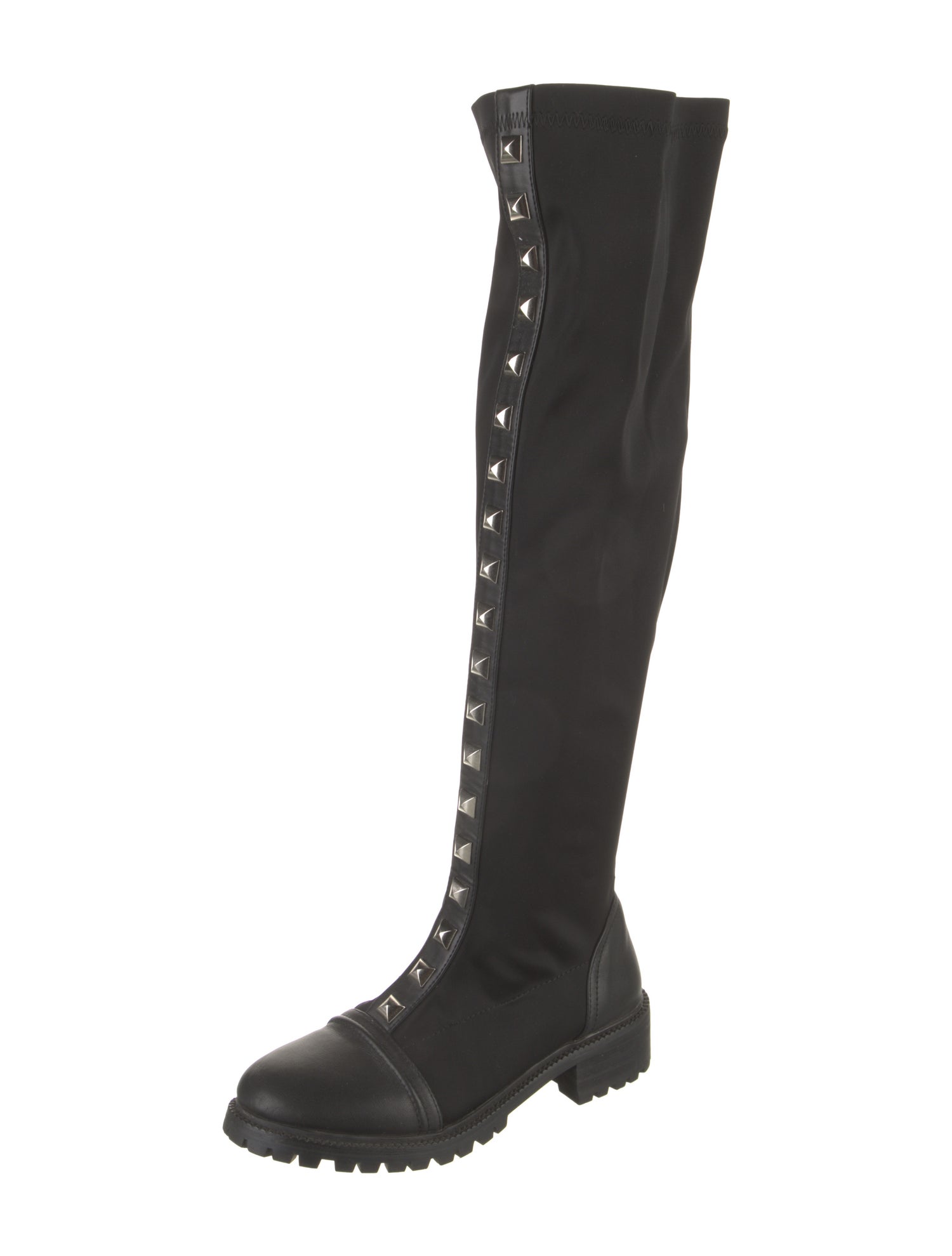 Valentino Rockstud Accents Leather Rain Boots