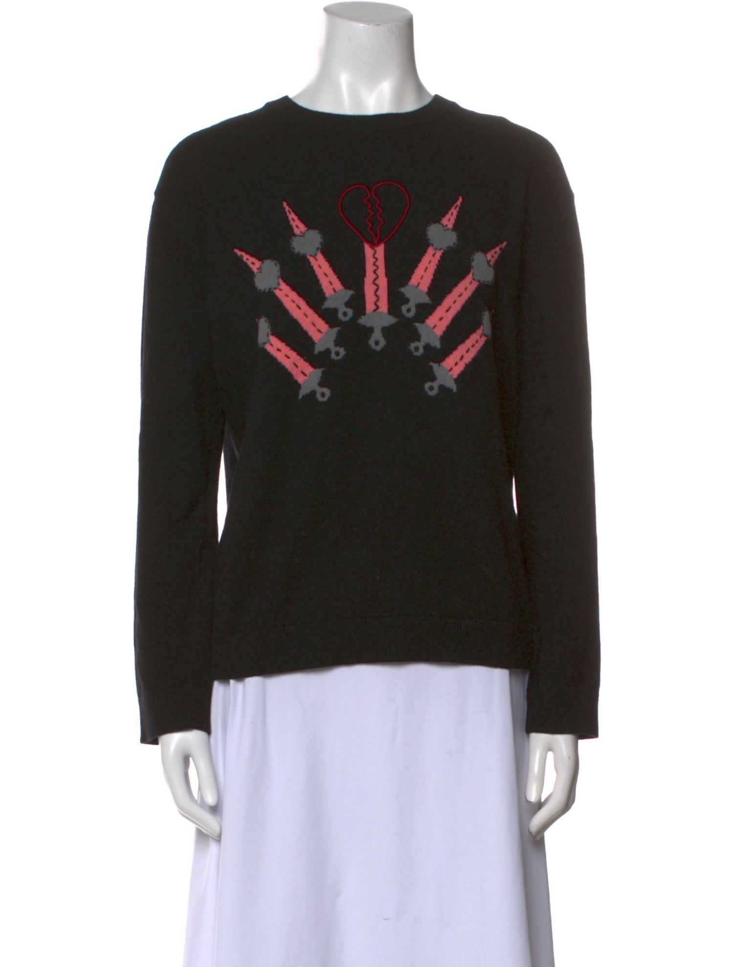 Valentino Virgin Wool Graphic Print Sweater