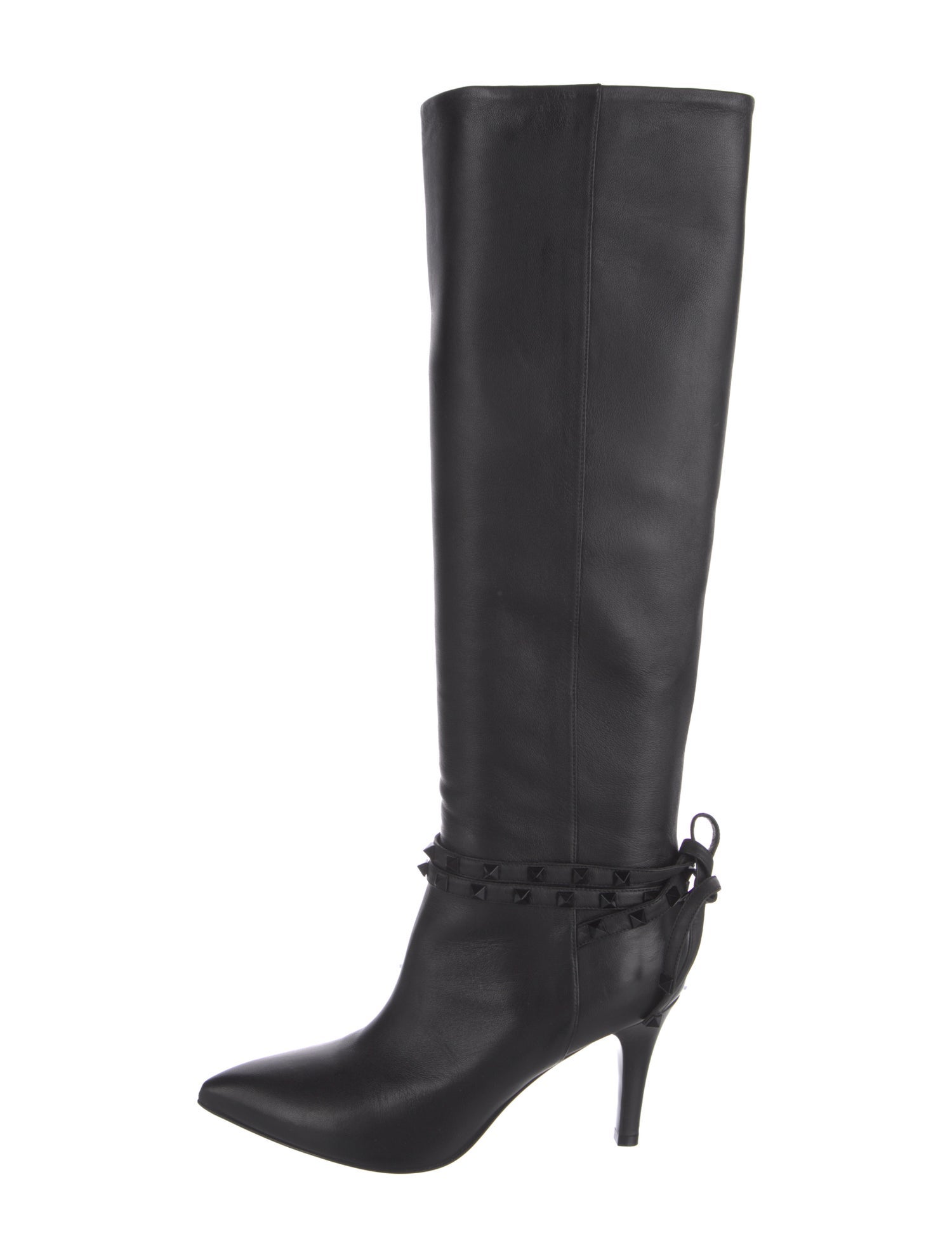 Valentino Rockstud Accents Leather Boots