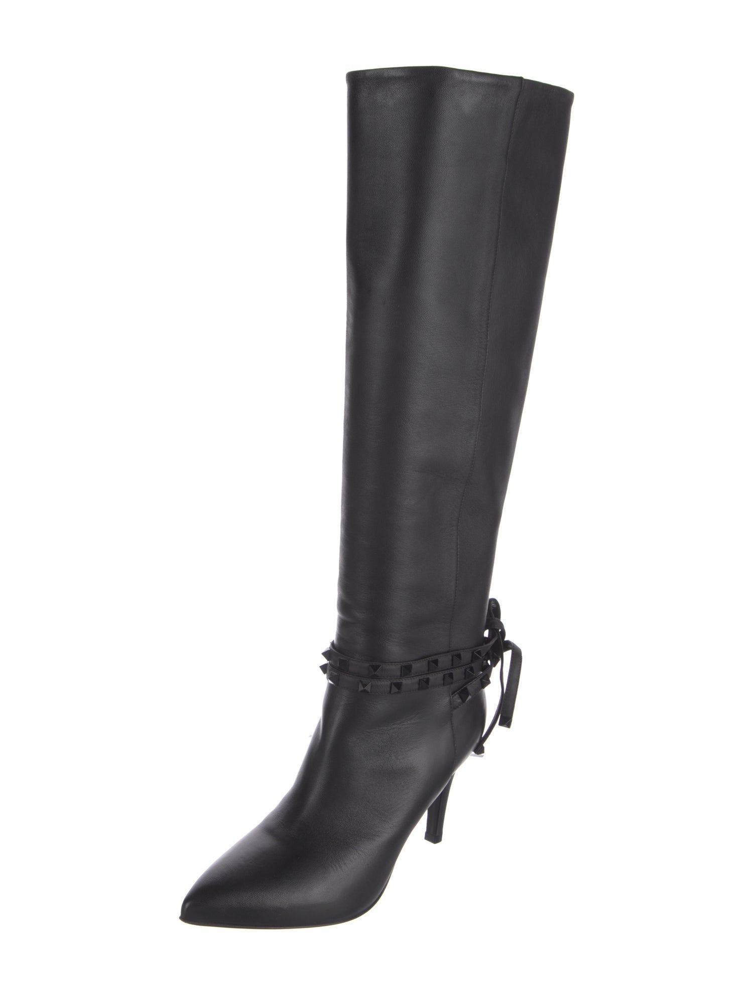 Valentino Rockstud Accents Leather Boots