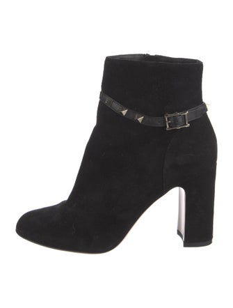 Valentino Rockstud Accents Suede Boots