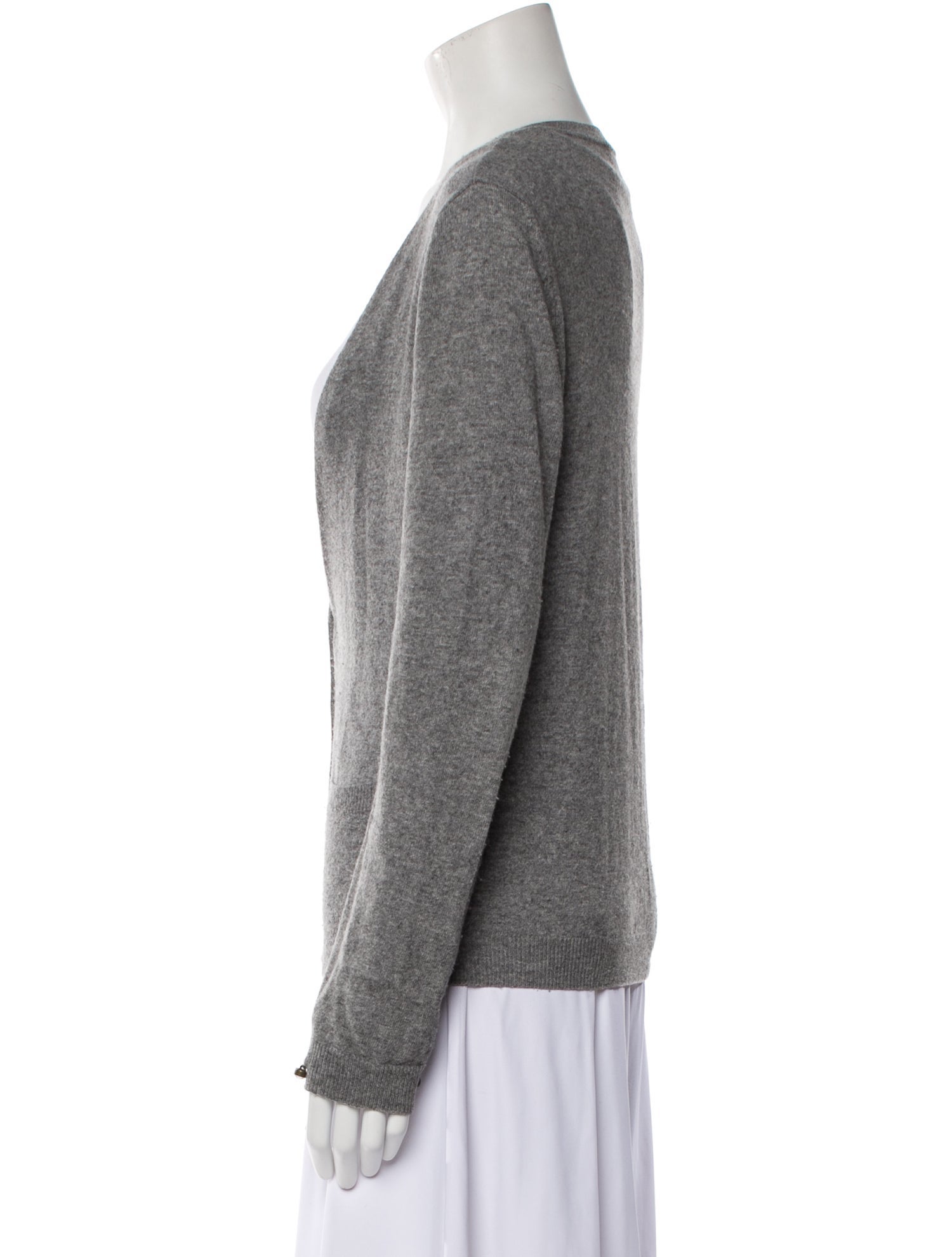 Valentino Cashmere Plunge Neckline Sweater