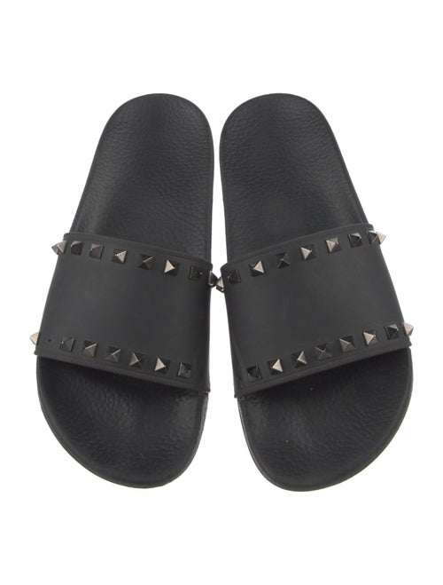 Valentino Rockstud Accents Rubber Slides
