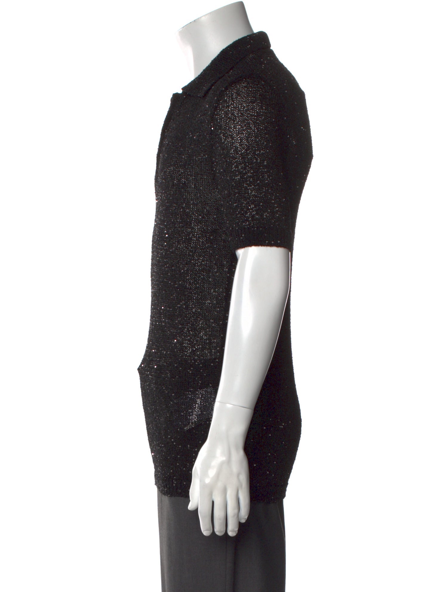 Valentino V-Neck Three-Quarter Sleeve Polo Shirt