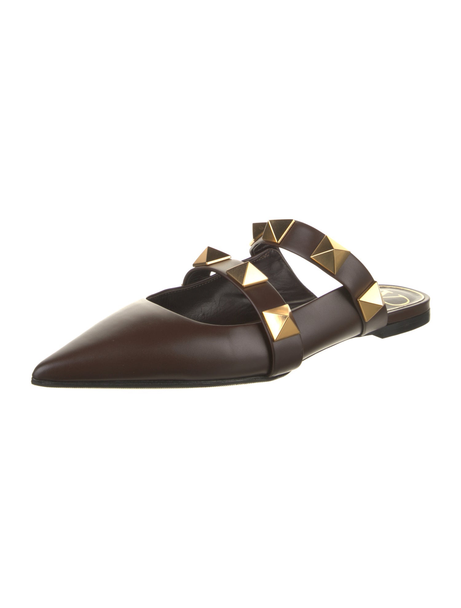 Valentino Rockstud Accents Leather Mules