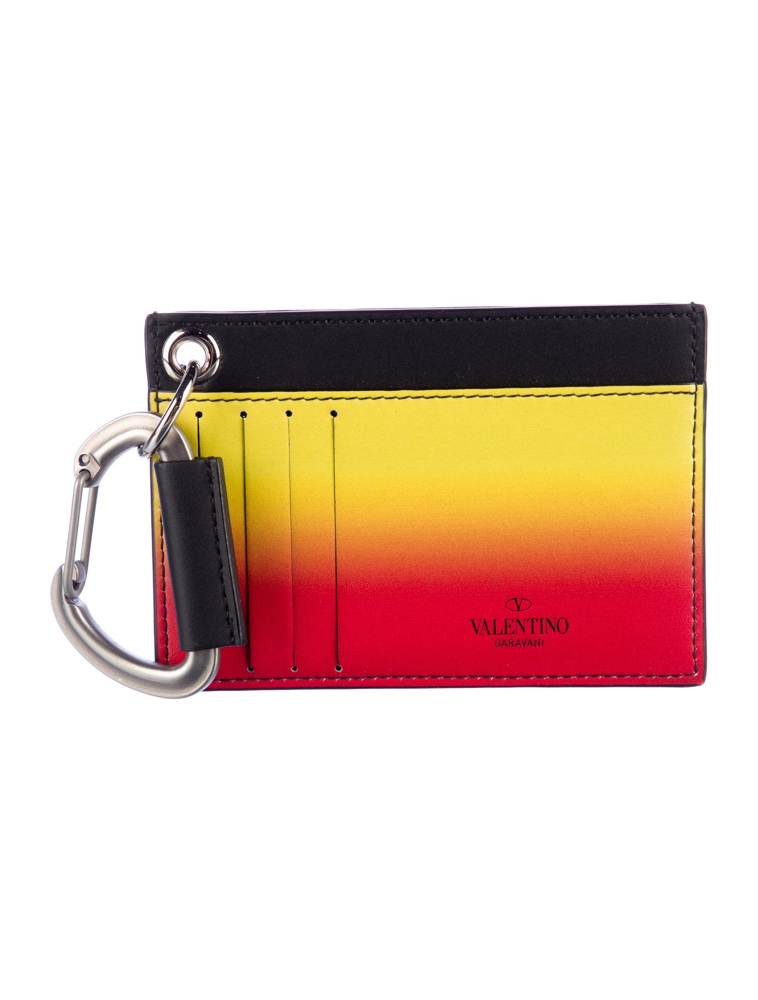 Valentino Leather Colorblock Pattern Wallet