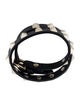 Valentino Leather Rockstud Double Wrap Bracelet