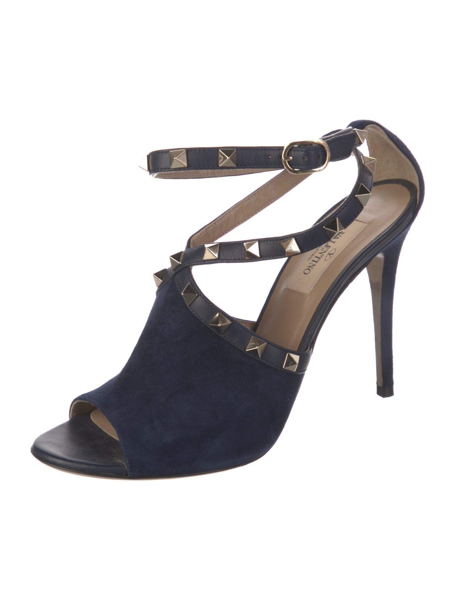 Valentino Rockstud Accents Suede Sandals