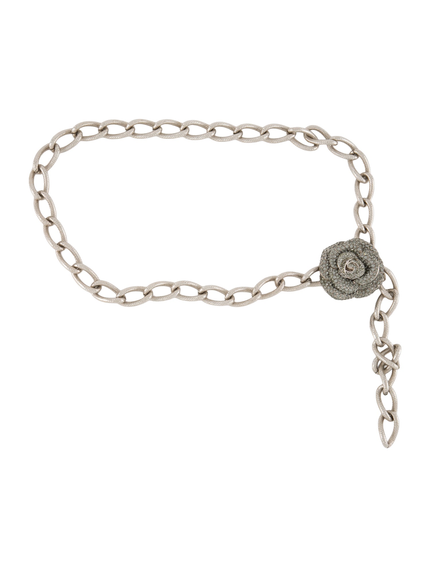 Valentino Skinny Metal Chain-Link Belt