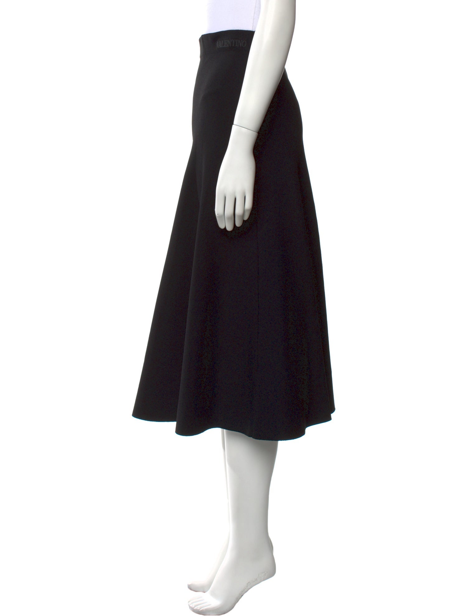 Valentino Embroidered Accent Midi Length Skirt