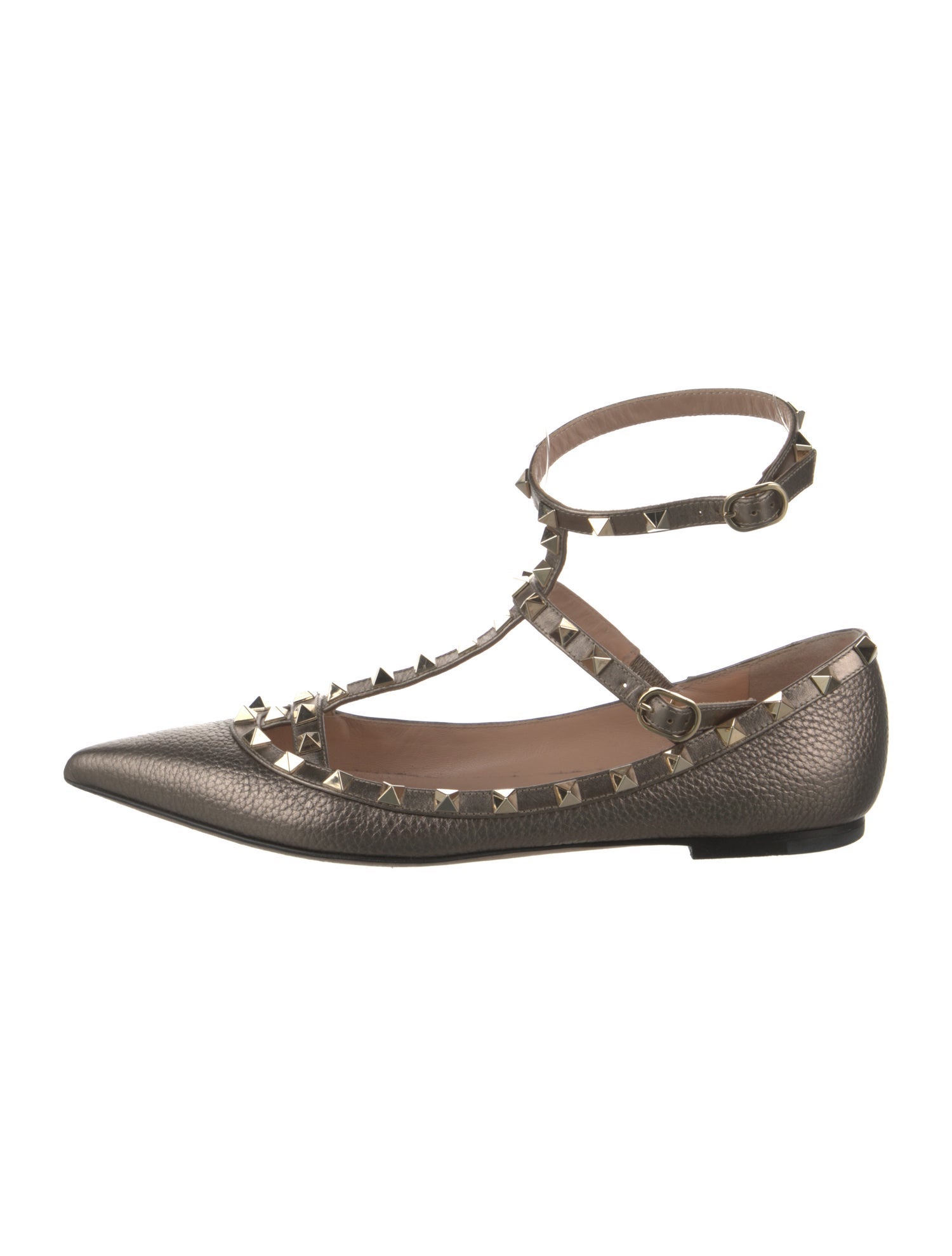 Valentino Rockstud Accents Leather Flats