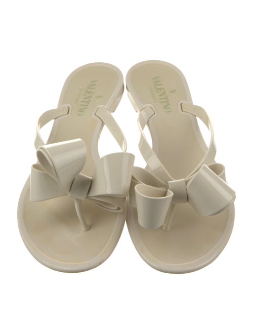 Valentino Rubber Bow Accents Slides