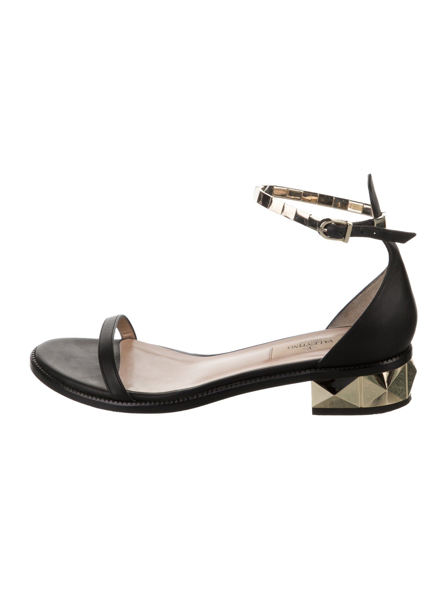 Valentino Rockstud Accents Leather Sandals