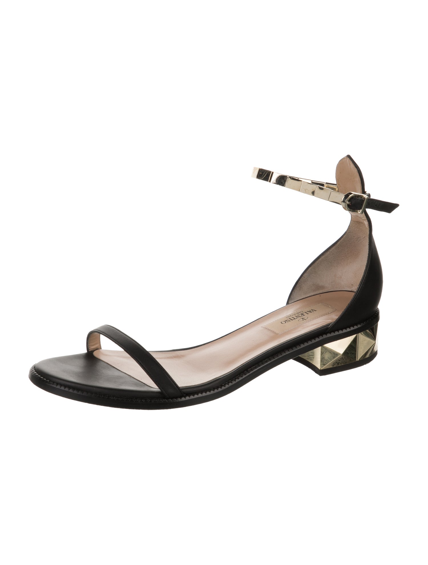 Valentino Rockstud Accents Leather Sandals