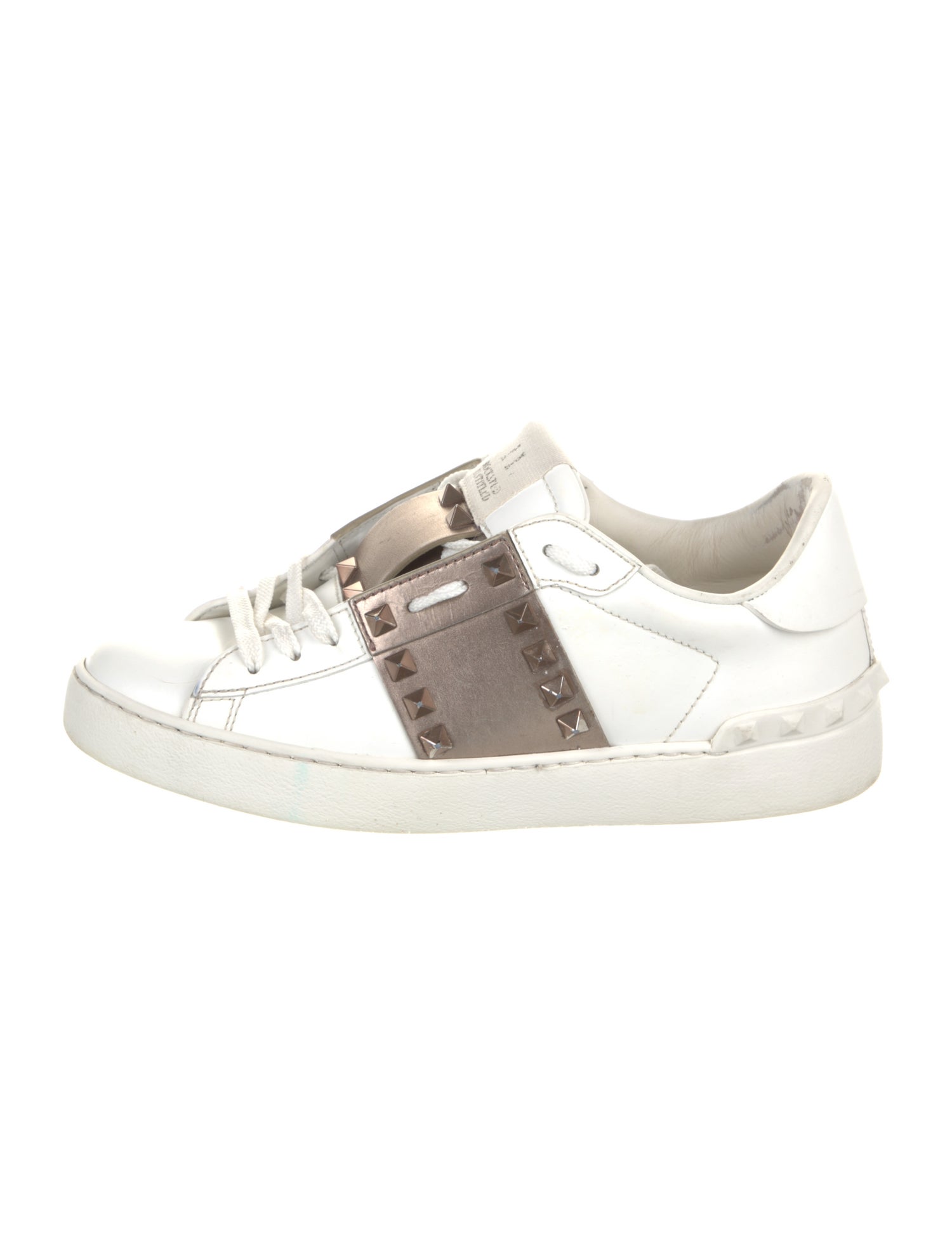 Valentino Rockstud Accents Leather Sneakers