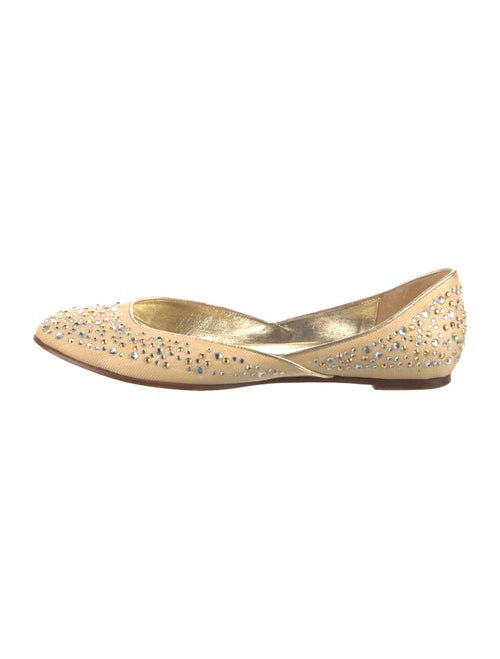 Valentino Canvas Crystal Embellishments Flats