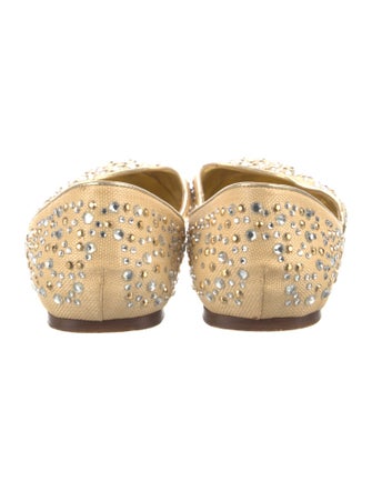Valentino Canvas Crystal Embellishments Flats