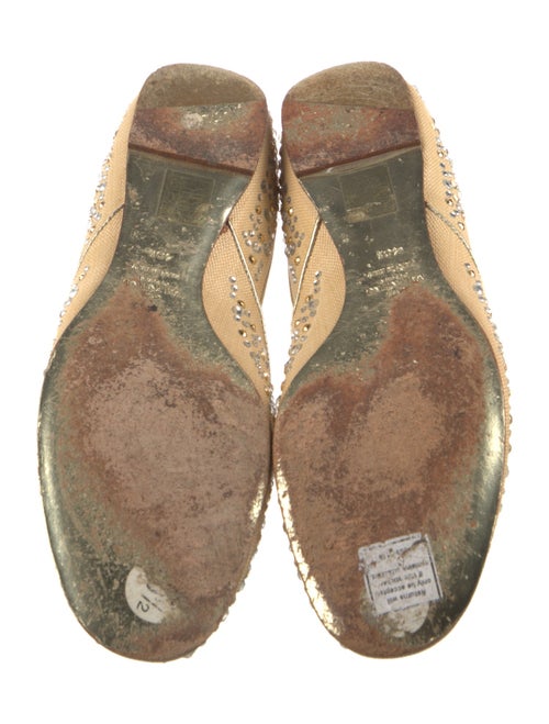 Valentino Canvas Crystal Embellishments Flats