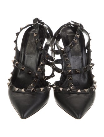 Valentino Rockstud Accents Leather Gladiator Sandals