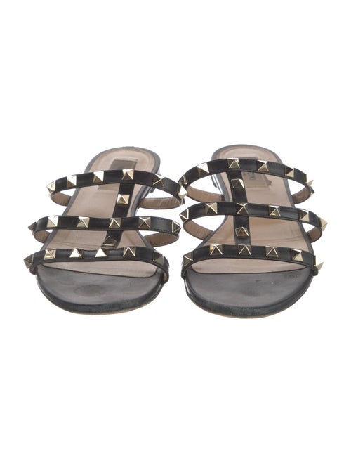 Valentino Rockstud Accents Leather Slides