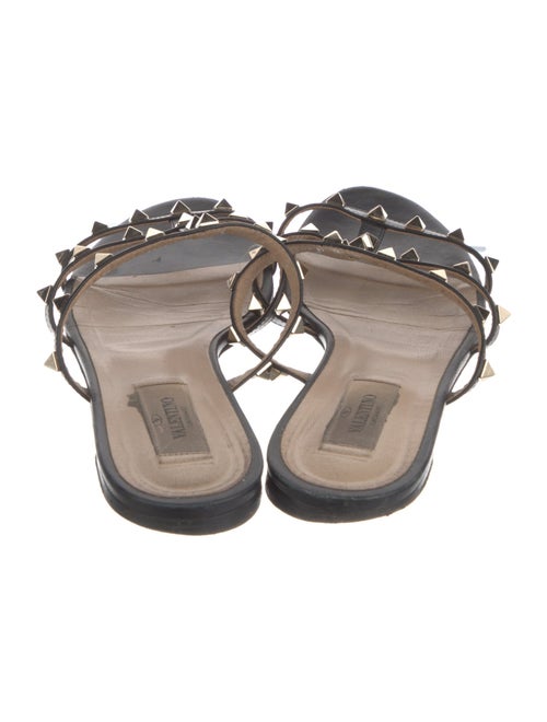 Valentino Rockstud Accents Leather Slides
