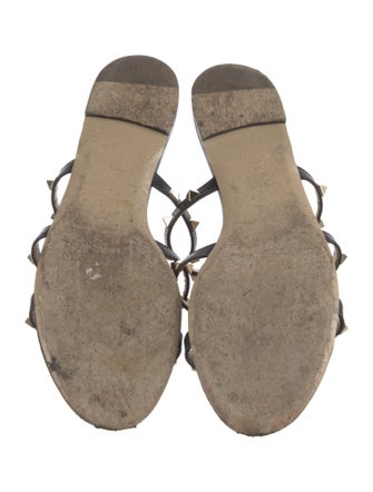 Valentino Rockstud Accents Leather Slides