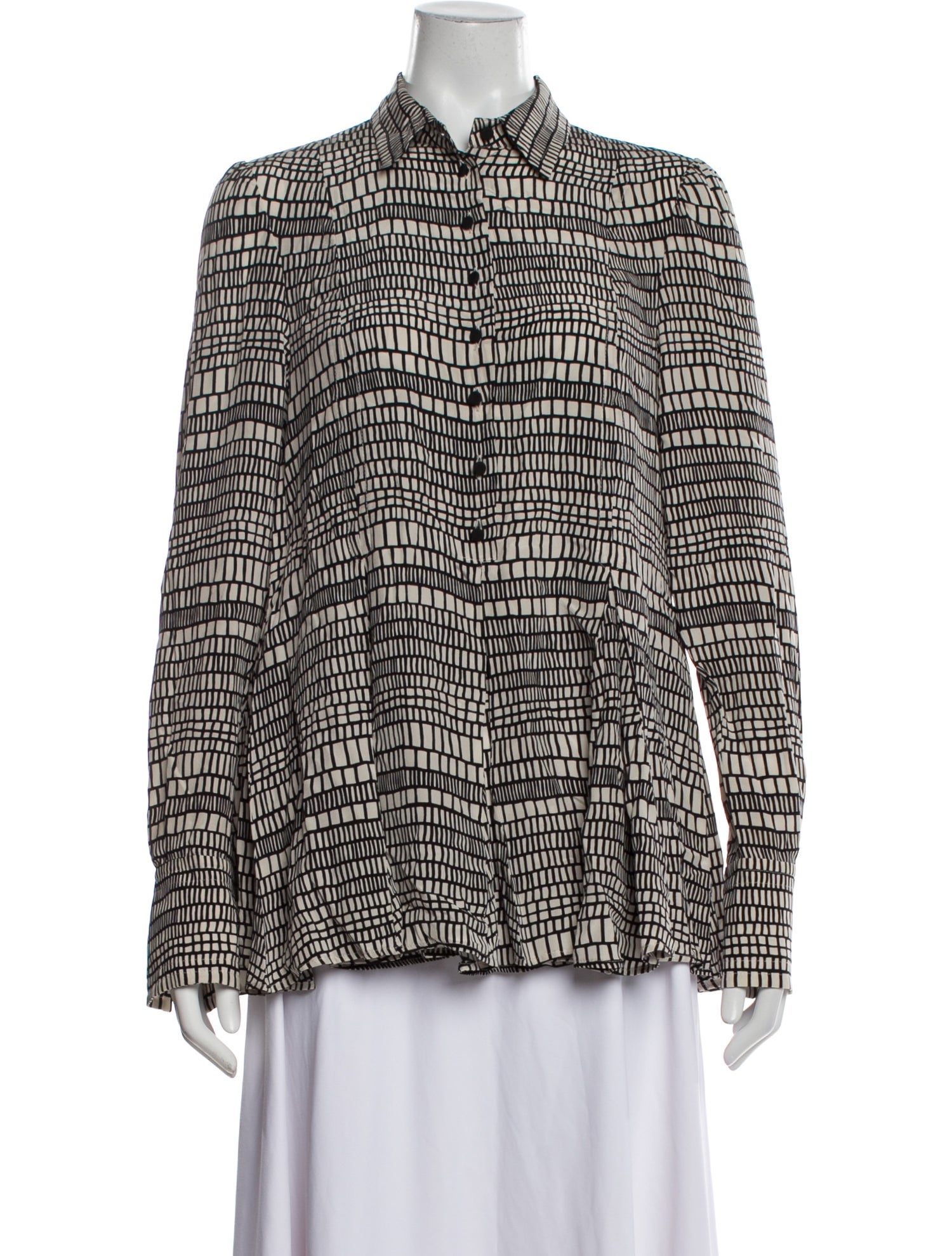 Valentino Silk Printed Button-Up Top