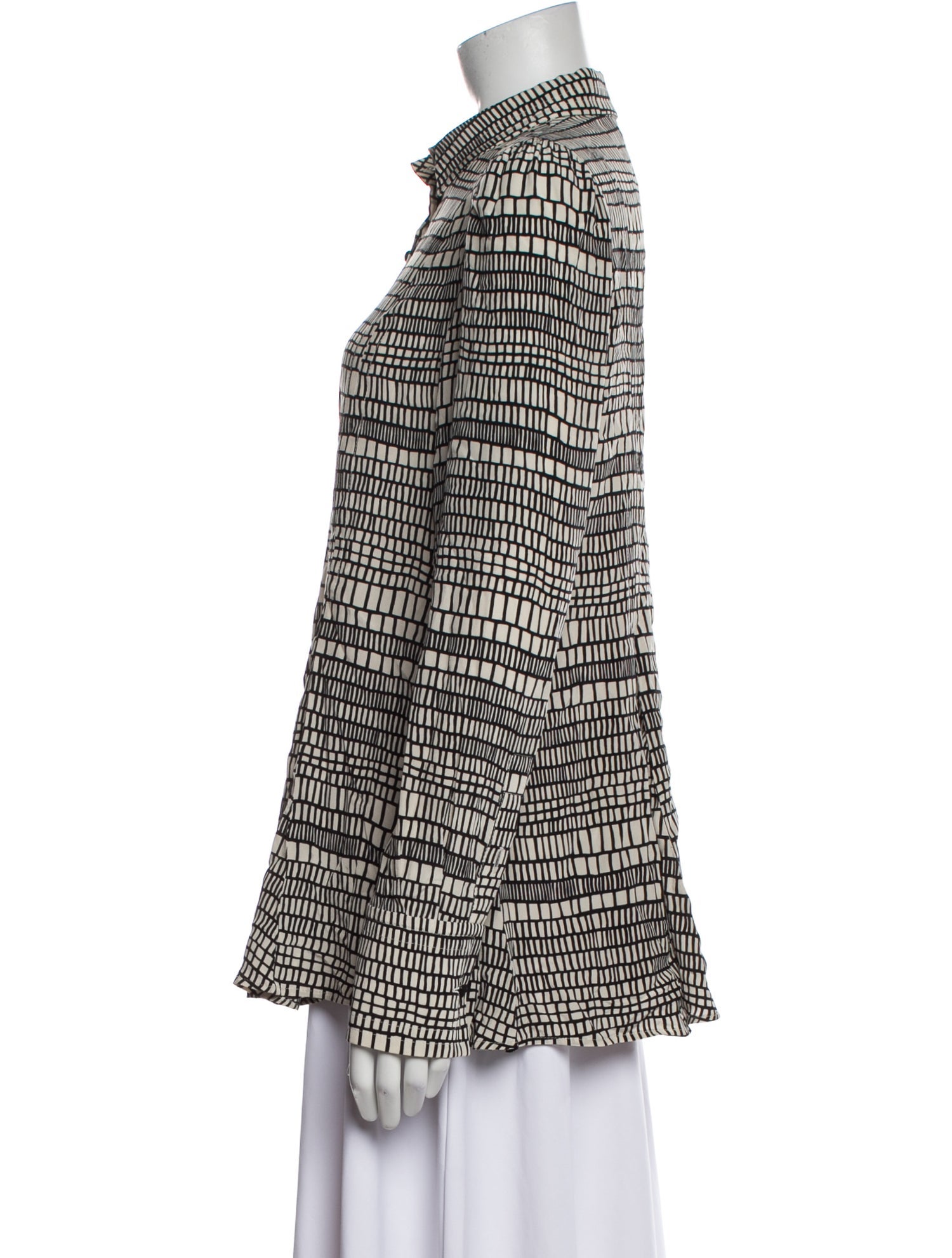 Valentino Silk Printed Button-Up Top