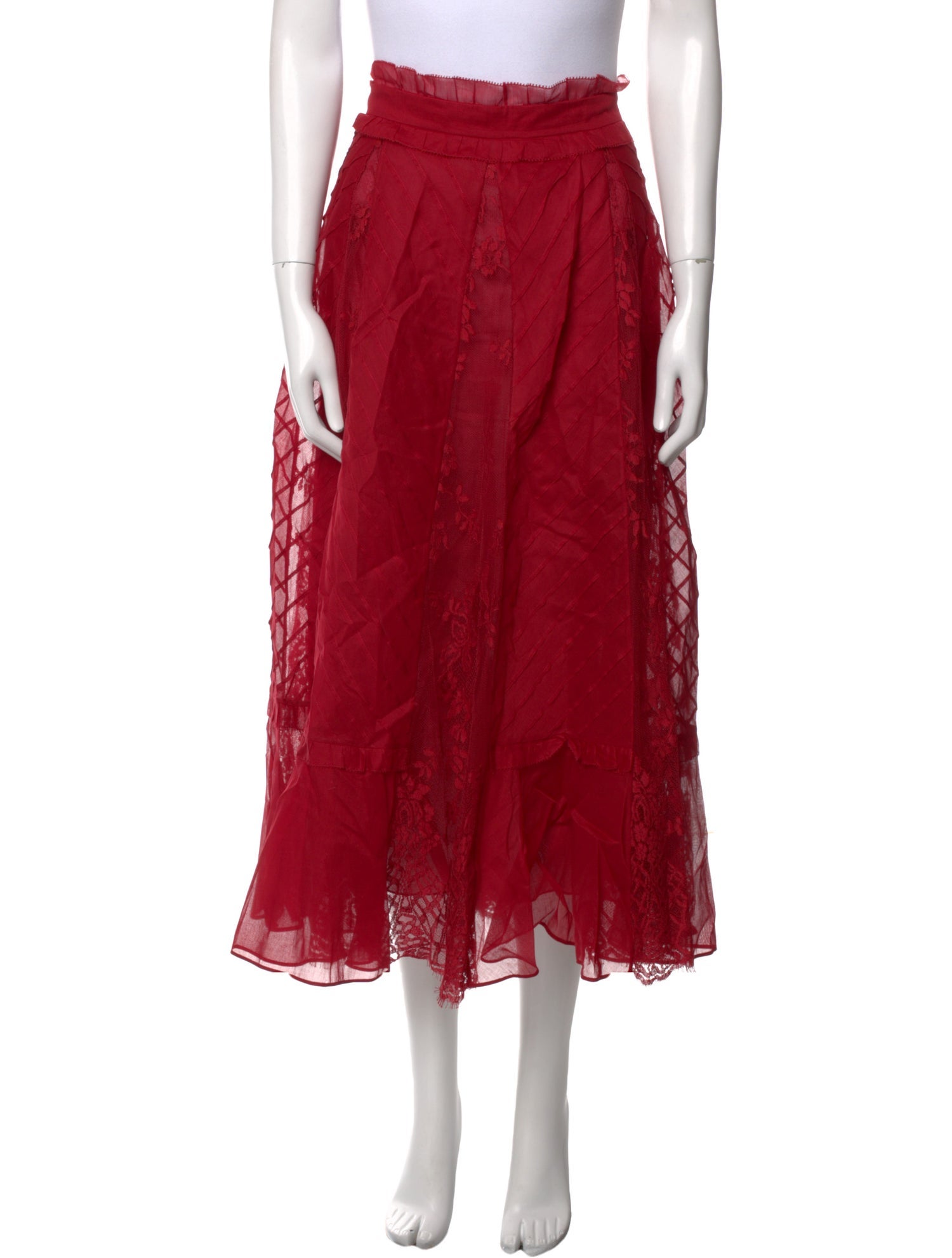 Valentino Ruffle Embellishment Midi Length Skirt