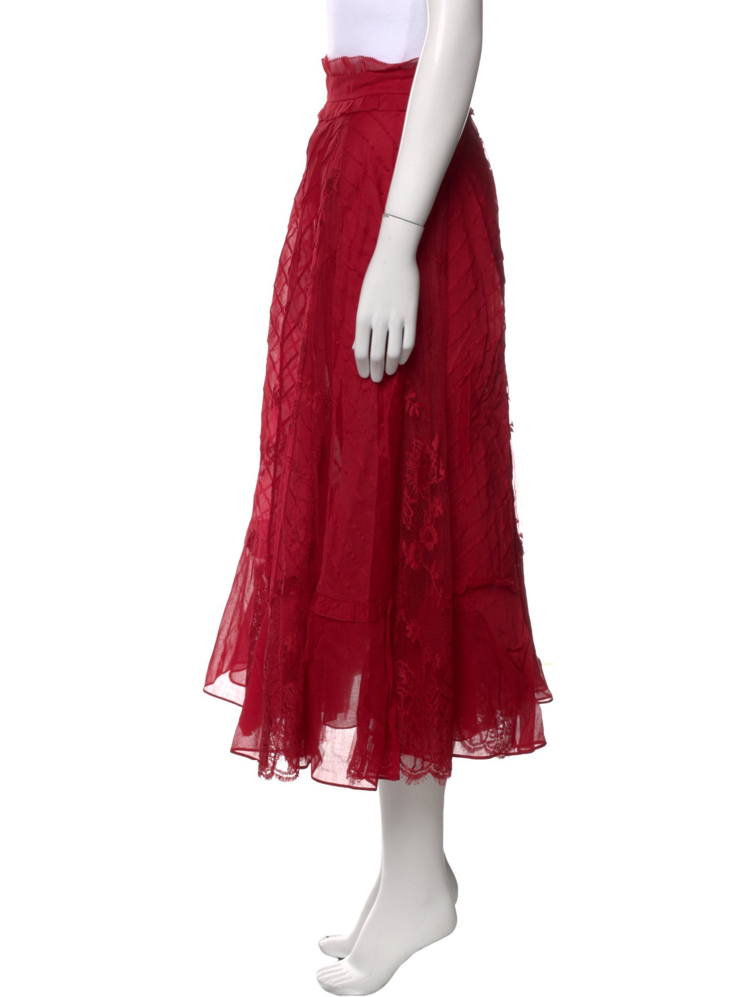 Valentino Ruffle Embellishment Midi Length Skirt