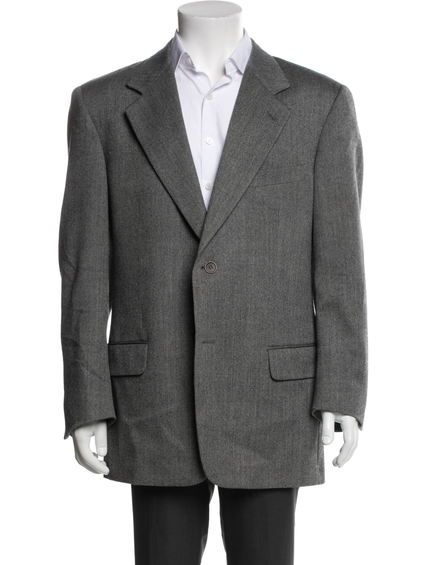 Valentino Virgin Wool Tweed Pattern Peacoat