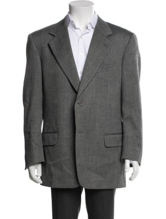 Valentino Virgin Wool Tweed Pattern Peacoat