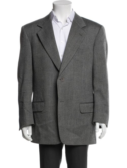 Valentino Virgin Wool Tweed Pattern Peacoat