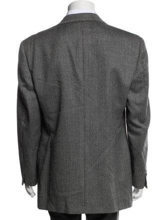 Valentino Virgin Wool Tweed Pattern Peacoat