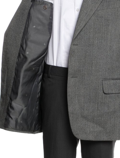 Valentino Virgin Wool Tweed Pattern Peacoat