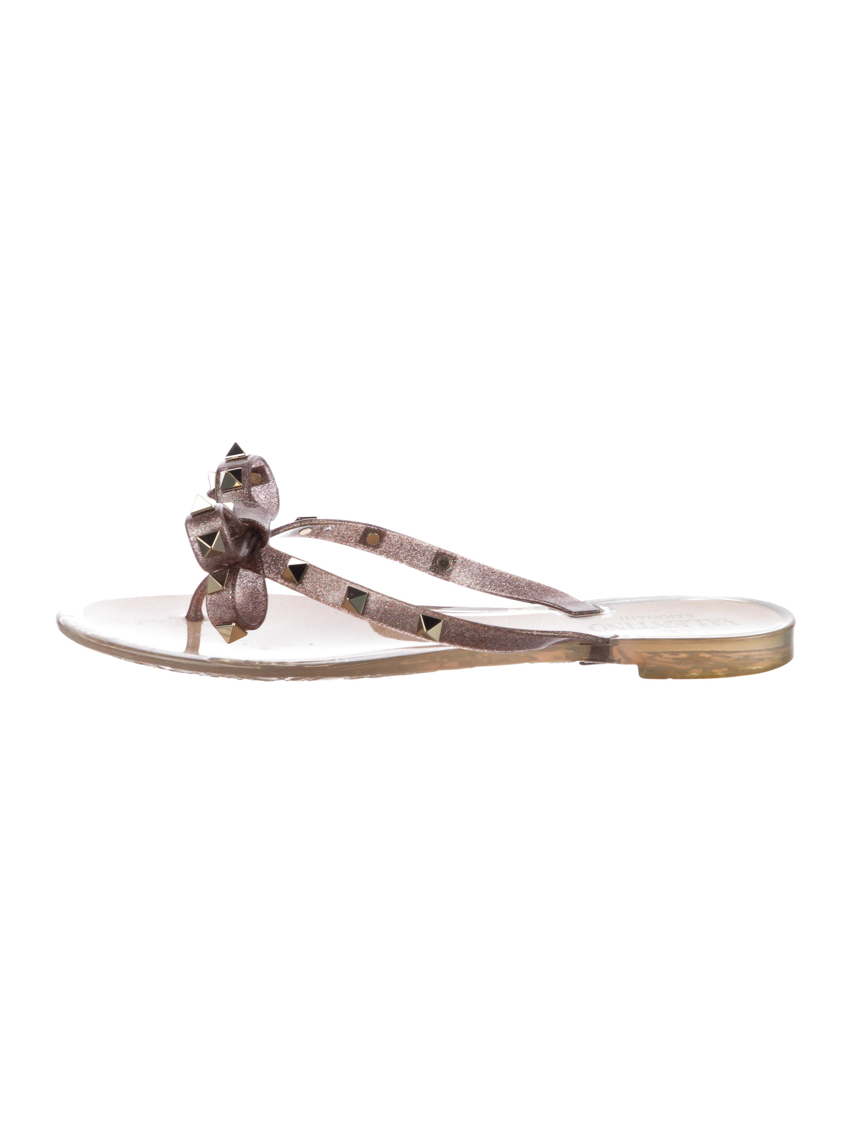 Valentino Rockstud Accents Rubber Flip Flops