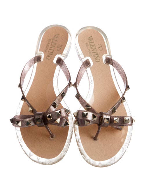 Valentino Rockstud Accents Rubber Flip Flops