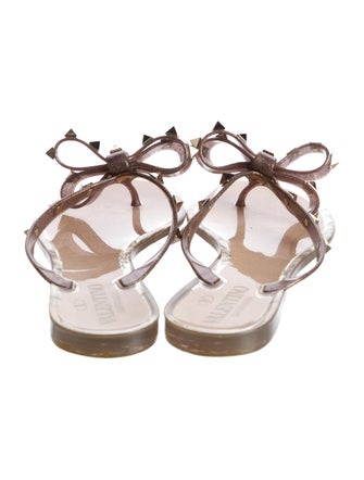 Valentino Rockstud Accents Rubber Flip Flops